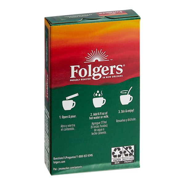 Folgers Classic Decaf Instant Coffee Packets 72/Case