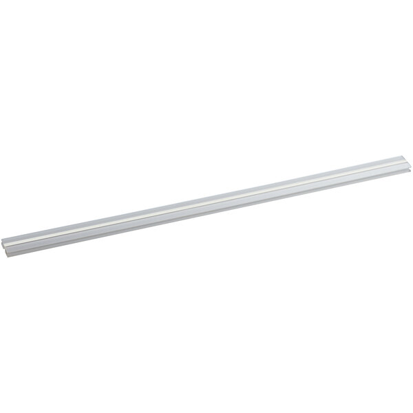 A long metal rod with white ends and a white background.