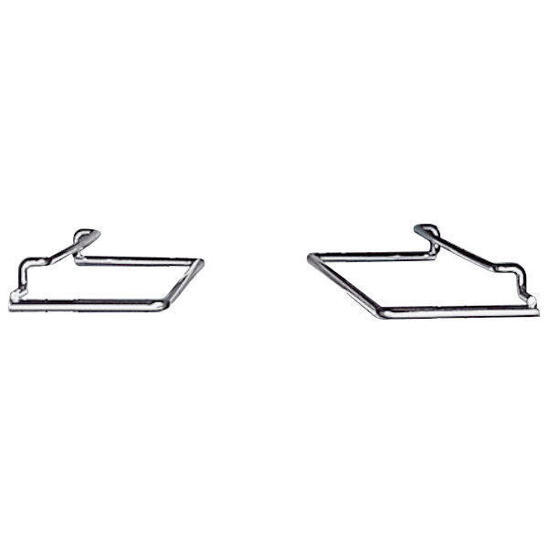 A pair of Cambro metal slide rails.