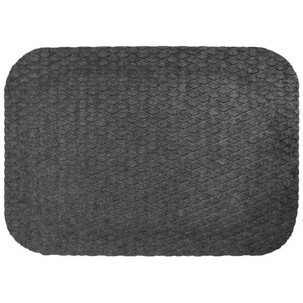 A grey M+A Matting anti-fatigue mat with a pattern.