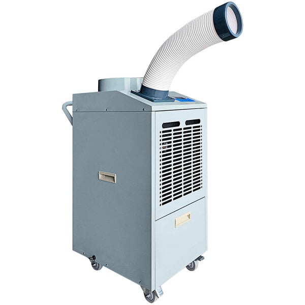 A Namco portable air conditioner with a white and blue vent tube.