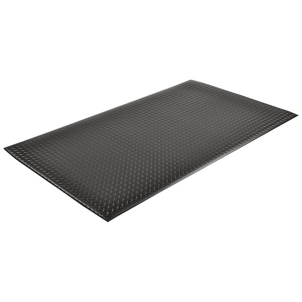 A black Notrax Diamond Sof-Tred anti-fatigue mat with a diamond pattern.