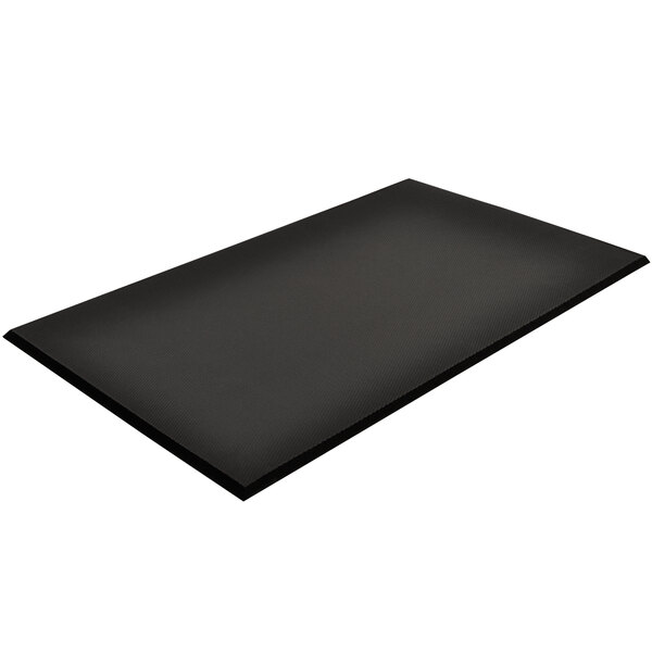 A black rectangular Notrax Superfoam Comfort anti-fatigue mat with a white background.