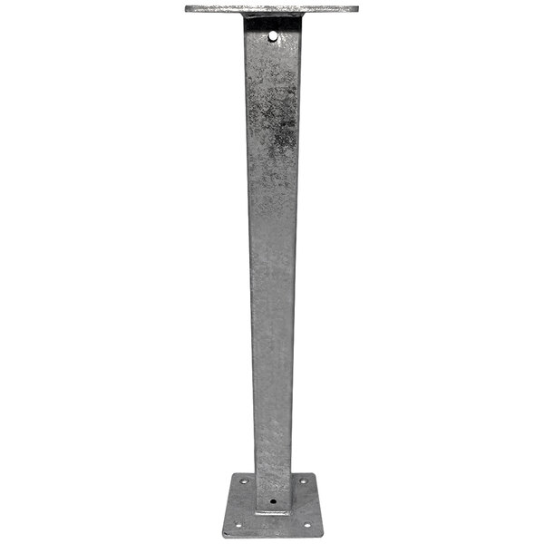 A powder-coated metal pole with a square base.