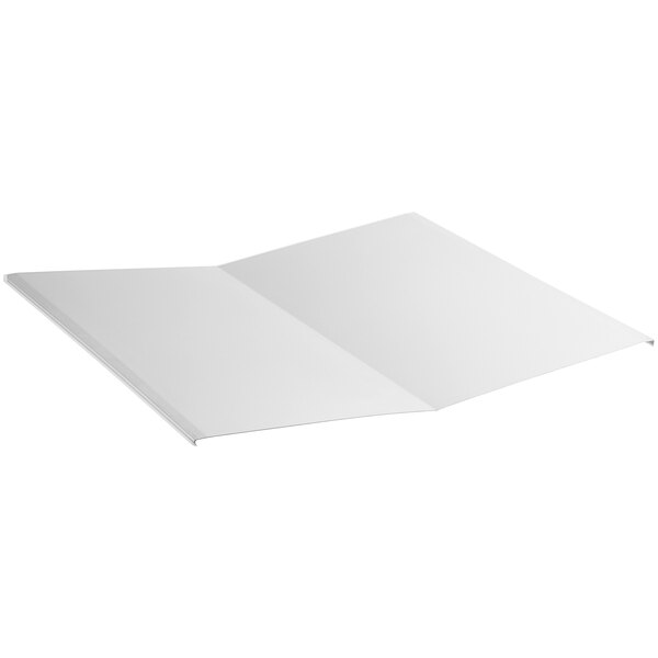 A white folded paper with a white background.