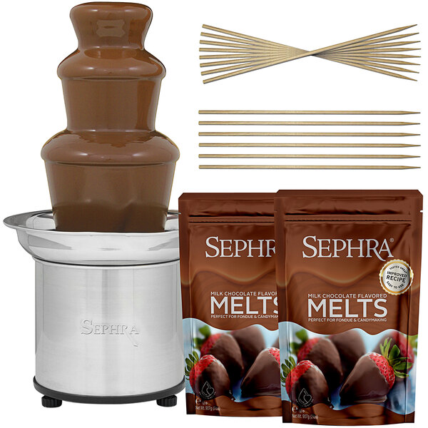 Sephra Select 10318 16" Chocolate Fountain Package with Milk Chocolate