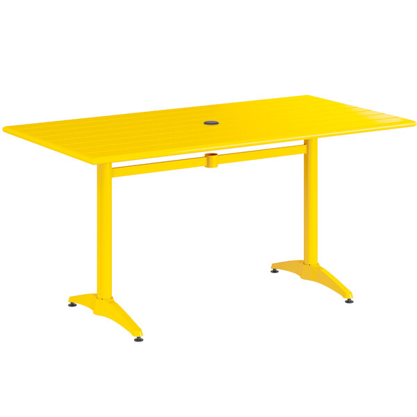 Lancaster Table & Seating 32" x 60" Yellow PowderCoated Aluminum