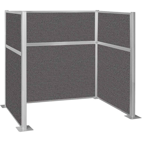 Versare Hush Panel 6' x 4' Charcoal Gray U-Shape Cubicle