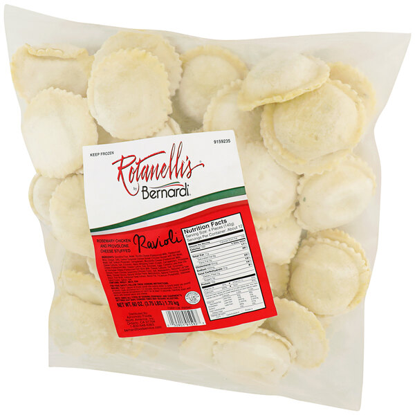 Bernardi Jumbo Round Chicken Provolone Ravioli 3.75 lb. 2/Case