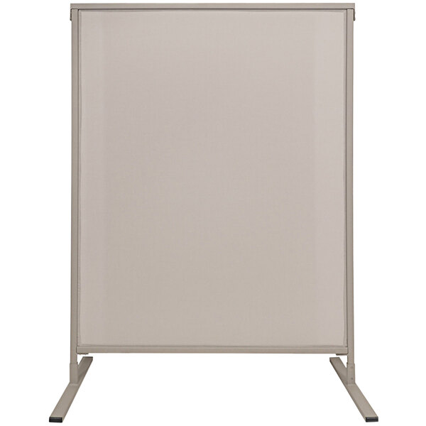 A white metal Versare outdoor partition with a white screen.