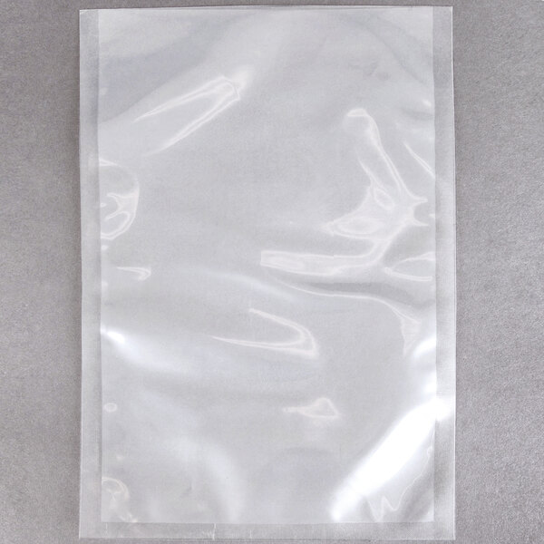 An ARY VacMaster chamber vacuum packaging bag on a gray surface.