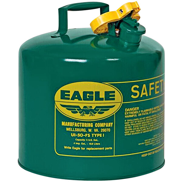 Eagle Manufacturing 5 Gallon Type I Green Steel Oil Safety Can with Flame Arrester UI50SG