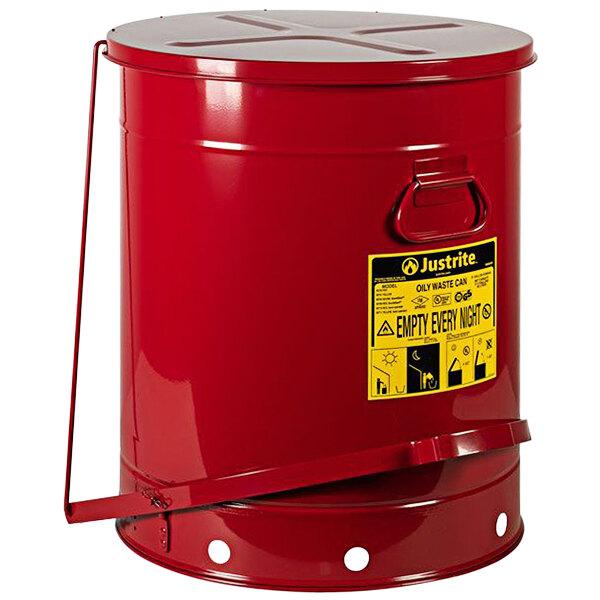 Oily Rag Safety Can Justrite 21 Gallon Self-Closing Oil Waste Can ...
