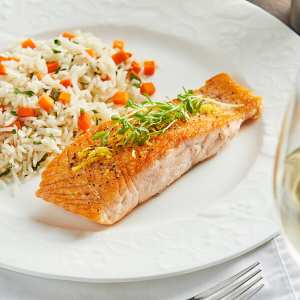 Seamazz 7 oz. Atlantic Salmon Filet Portion 10 lb. Case