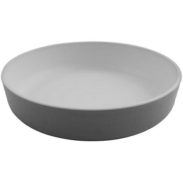 A gray GET Roca melamine low bowl.