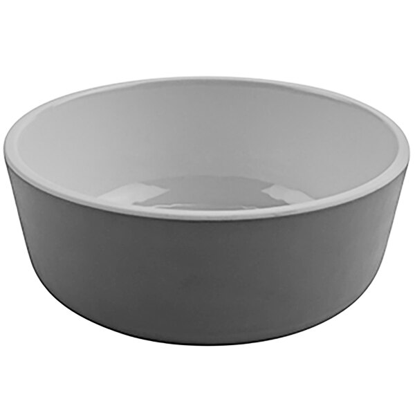 A white GET Roca melamine bowl on a white surface.