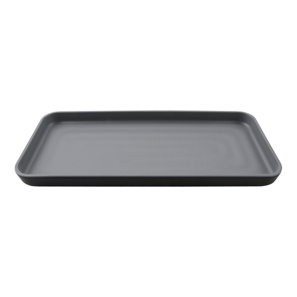 A black rectangular GET Roca melamine tray.