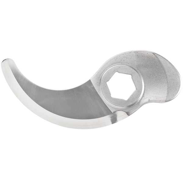 A silver Robot Coupe smooth edge blade replacement tool with a metal handle and a screw on the end.