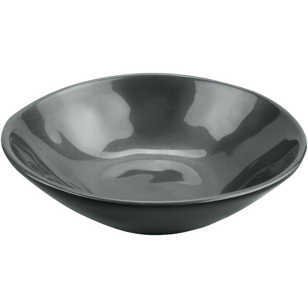 A black GET Cosmo melamine bowl on a white background.