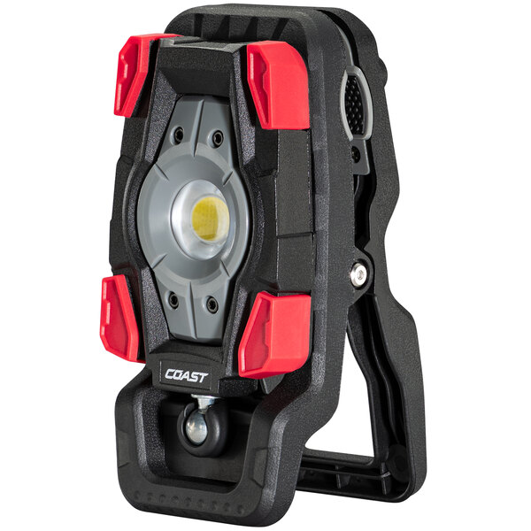 A black and red Coast CL20R Rechargeable Clamp Work Light.