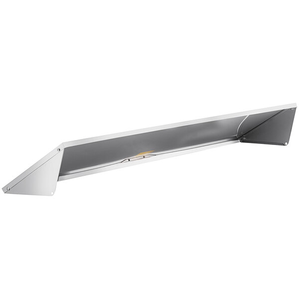 A silver metal lid for an Avantco prep table with a white background.