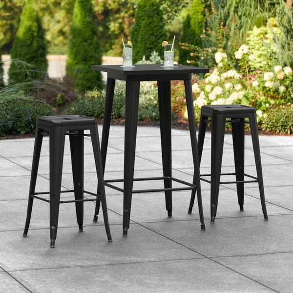 Lancaster Table & Seating Alloy Series 23 1/2" x 23 1/2" Black Bar