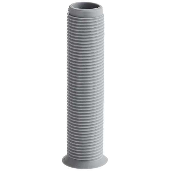 A gray plastic Avantco evaporator drain tube with a hole.