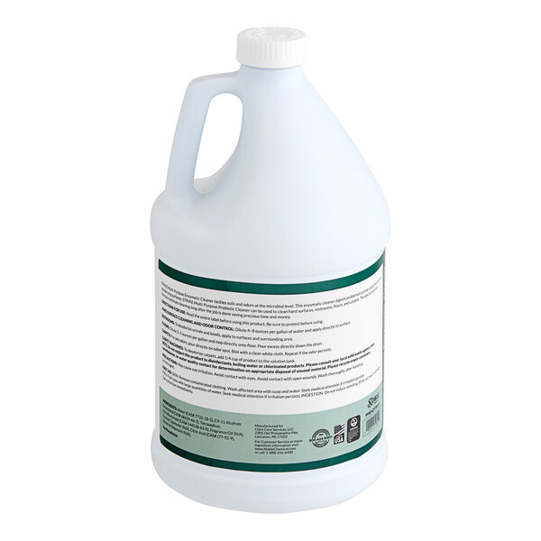 A white jug of Noble Eco Strike concentrated enzymatic cleaner with a green label.