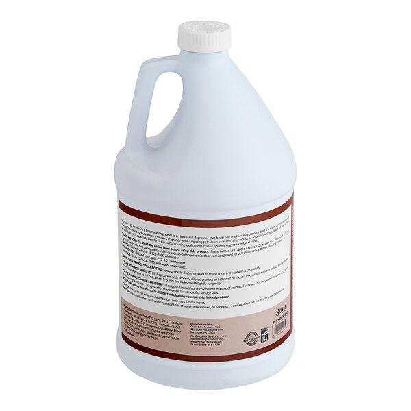 A white Noble Eco Degreaser jug with a label.