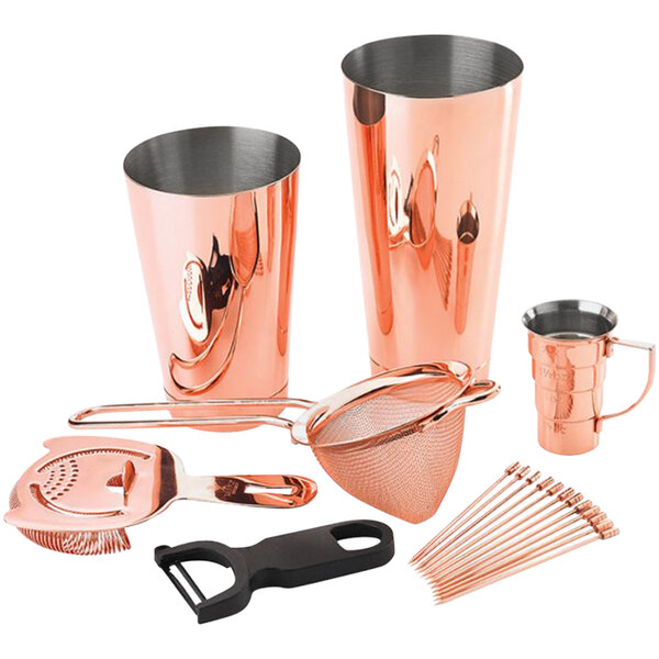 Barfly® CopperPlated Shaken Martini 7Piece Cocktail Tool Kit M37138CP