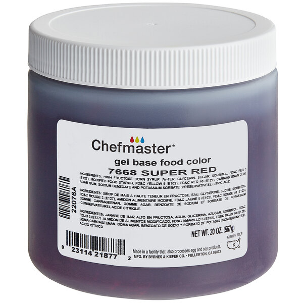 Chefmaster Super Red Gel Food Coloring 20 oz.