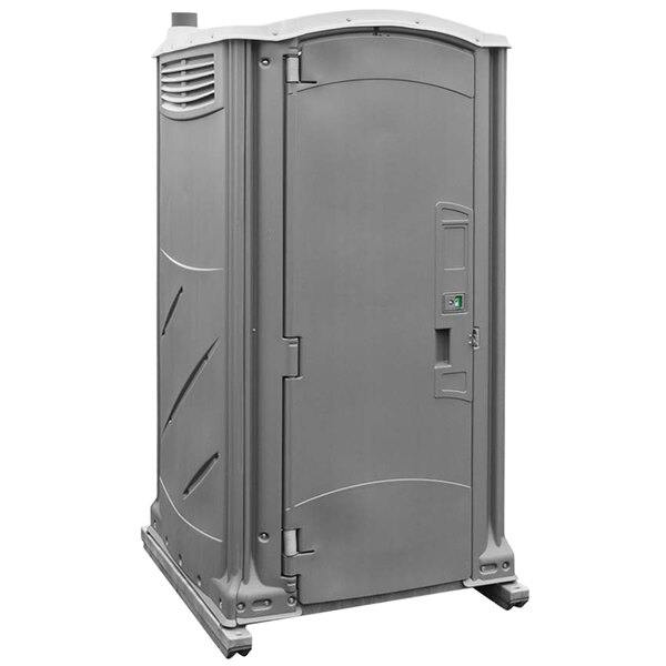 A Satellite Maxim 3000 portable toilet with a gray cover.