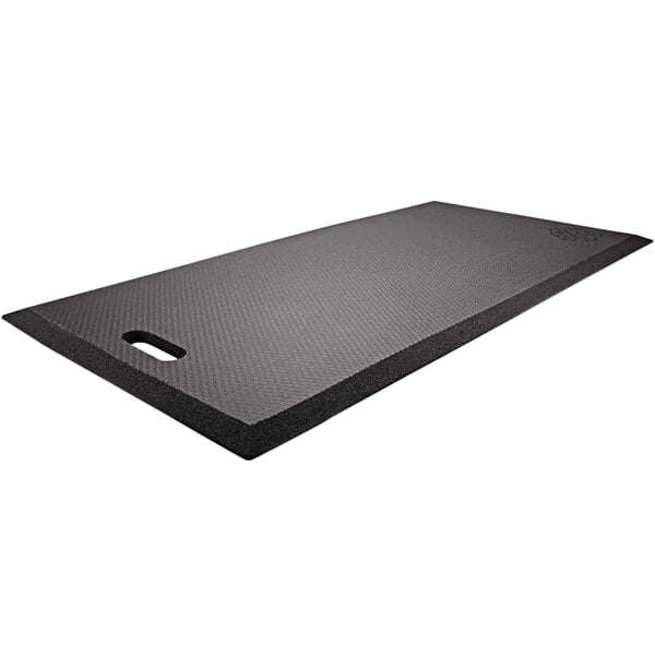 A black Ergodyne ProFlex kneeling pad with a black border and a handle on top.