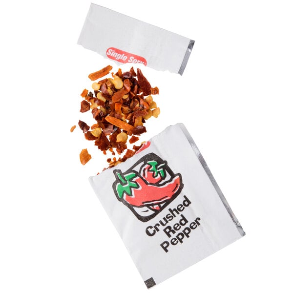 A Crushed Red Pepper portion packet.