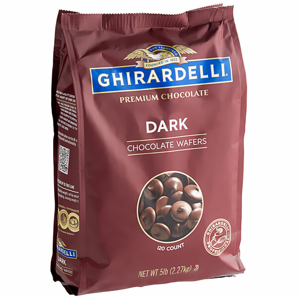 Ghirardelli Queen Dark Chocolate Wafers 5 lb. 2/Case