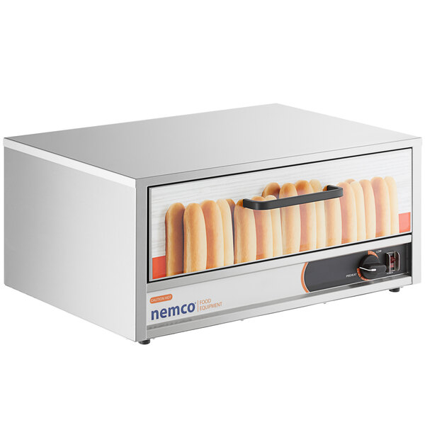 Nemco 8027-BW Moist Heat Hot Dog Bun Warmer for 8027 Series Roller Grills - Holds 32 Buns