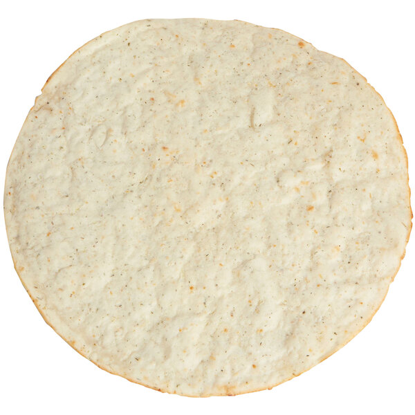 A white round Rich's gluten-free cauliflower pizza crust.