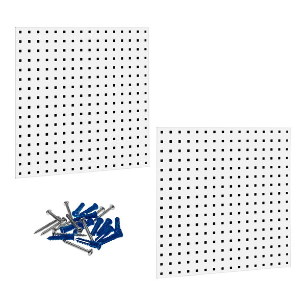 Triton Products 24" x 24" White Steel LocBoard - 2/Pack