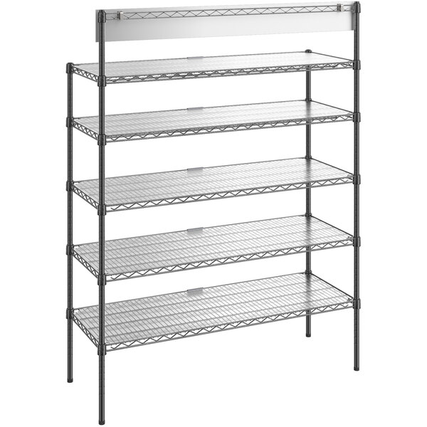Regency NSF Black Epoxy TakeOut Shelving Station with 5 Shelves and