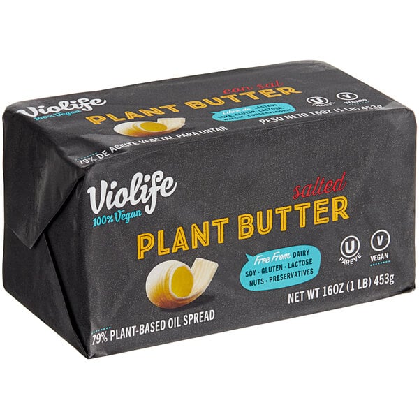A package of Violife Plant-Based Vegan Salted Butter on a white background.