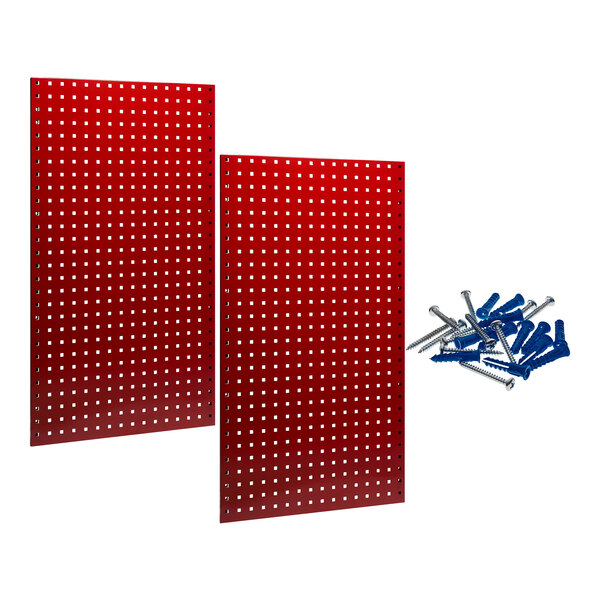 Triton Products 24" x 42 1/2" Red Steel LocBoard - 2/Pack
