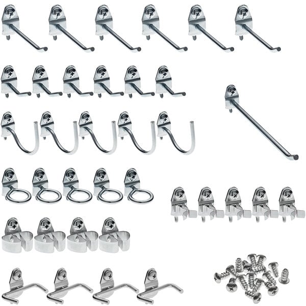 A group of Triton DuraHook metal hooks and screws.