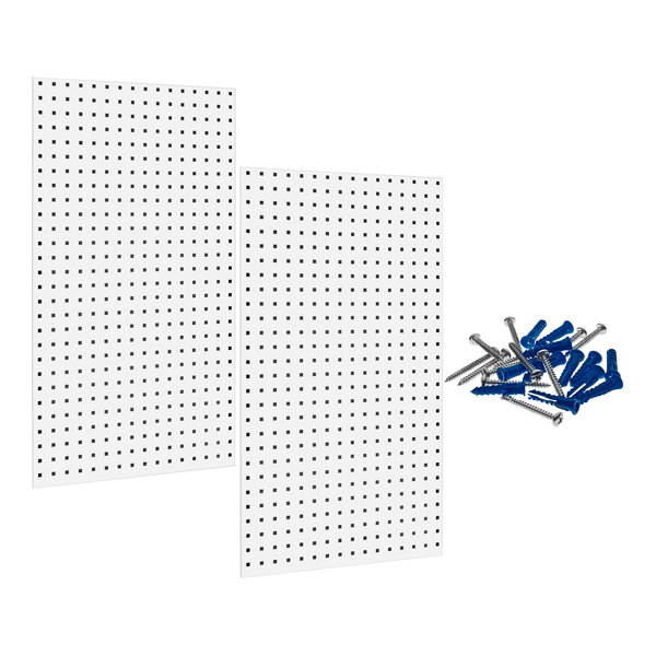 Triton Products 24" x 42 1/2" White Steel LocBoard - 2/Pack