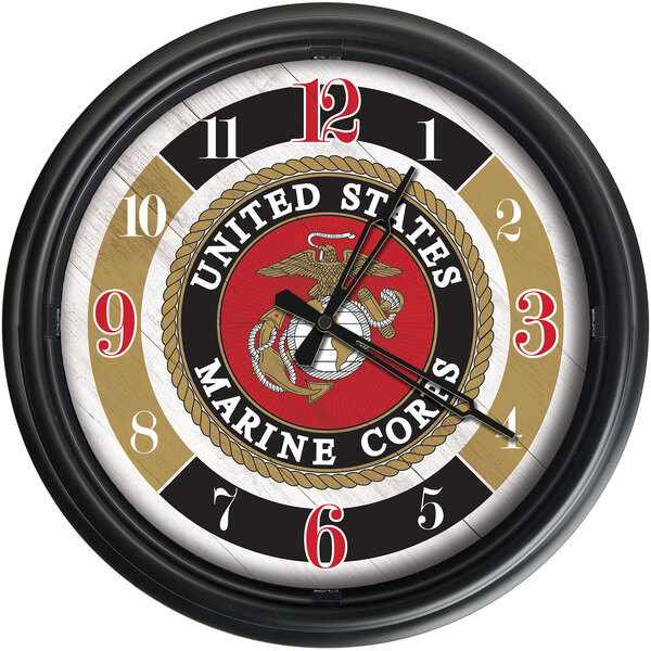 A Holland Bar Stool United States Marine Corps LED wall clock.