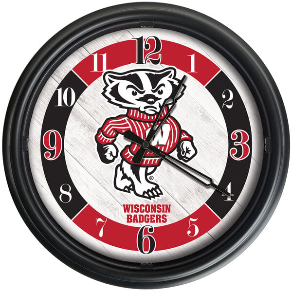 A University of Wisconsin Badgers LED wall clock.