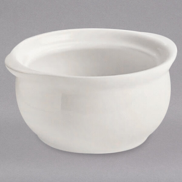 Hall China by Steelite International HL4770BWHA 8 oz. Ivory (American White) China Onion Soup Bowl - 12/Case