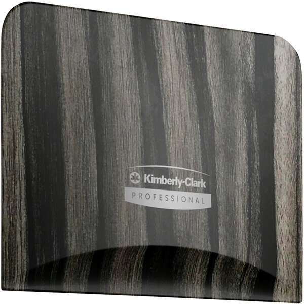 A black and white wood grain faceplate with a black and white logo.