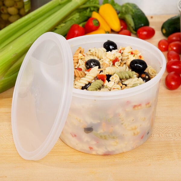 ChoiceHD 8 oz. Microwavable Translucent Plastic Deli Container and Lid  Combo Pack - 240/Case