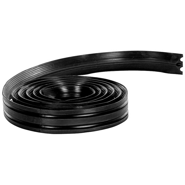 A black rubber tube with a long black rubber strip.