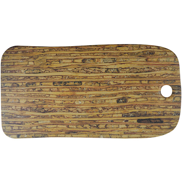 A cheforward petrified bamboo melamine serving board with a wood surface design.